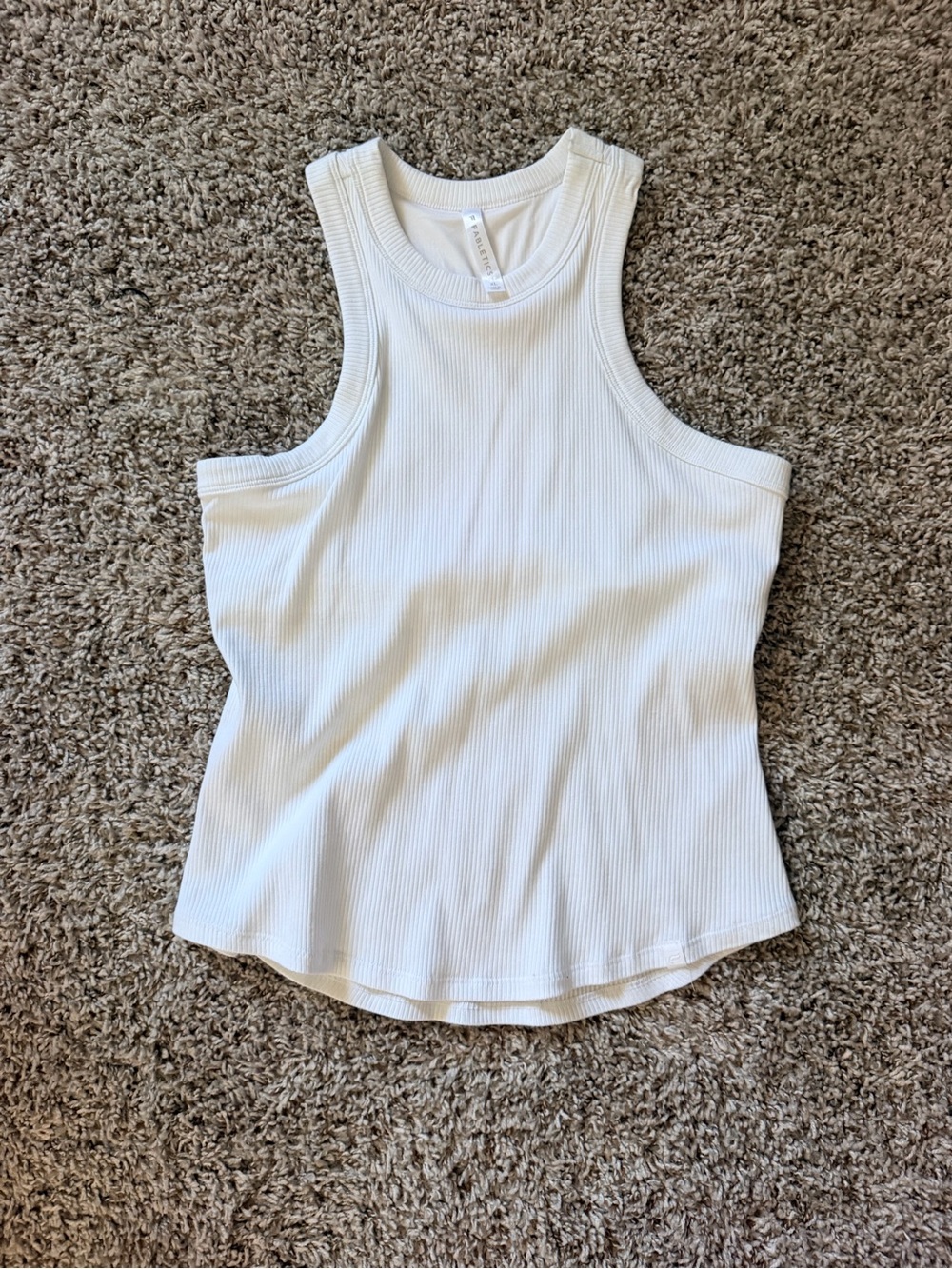 Fabletics White Ribbed High-Neck Tank - Picture 2 of 5